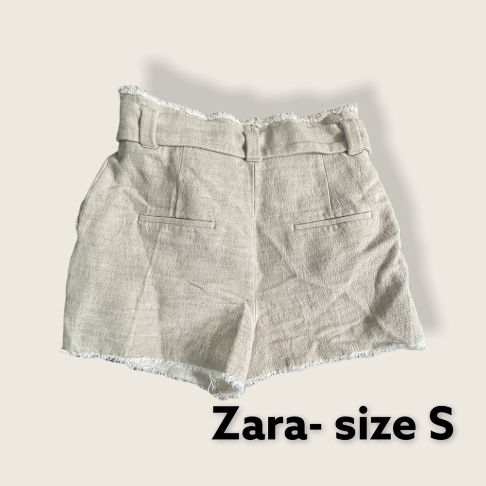 ZARA- soft cream shirts w/belt. Size SMALL - Picture 3 of 3